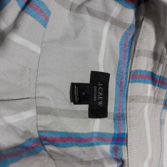 J CREW Oxford Gray & Striped Button Down Shirt - Picture 4 of 4